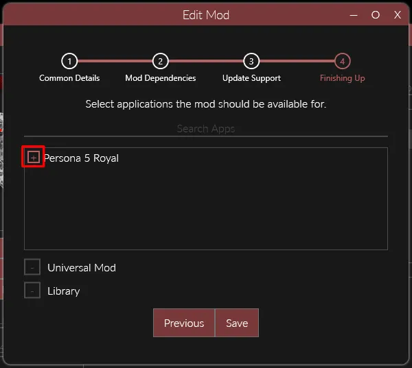 Creating a Mod, adding supported games.