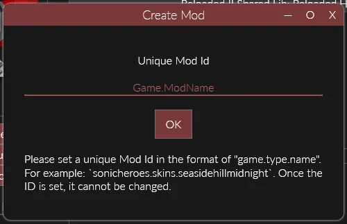 Creating a mod, setting a Mod ID.