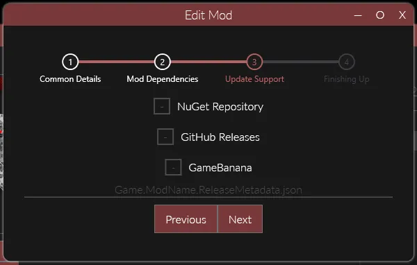 Creating a Mod, adding update support.