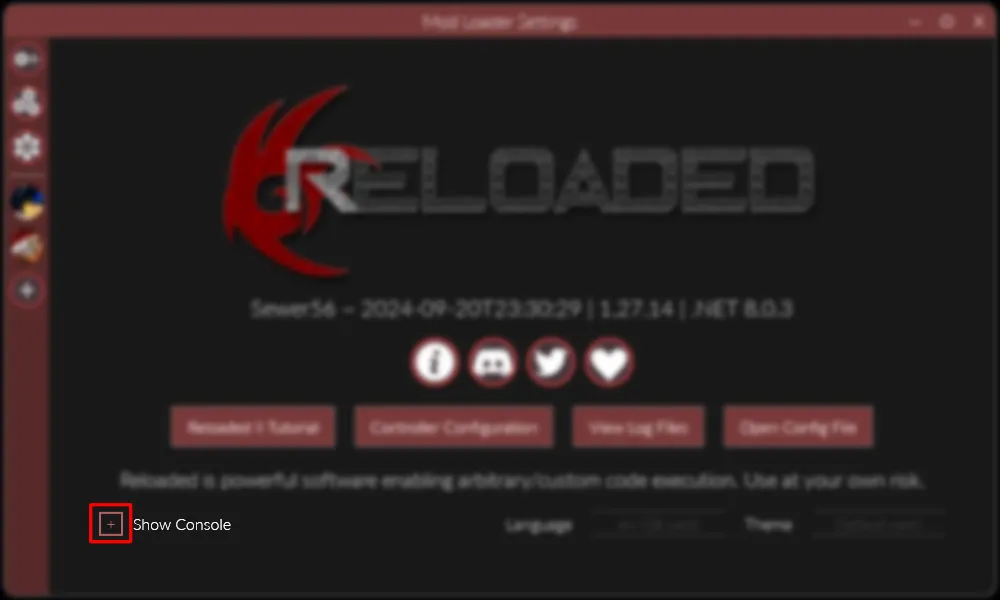 Enable Show Console on the Mod Loader Settings page.