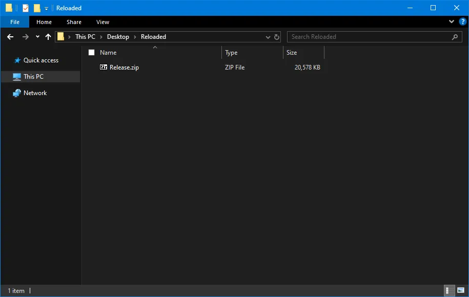 Release.zip in a Reloaded folder.
