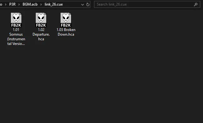 Cue Folder with files in an ACB Folder.