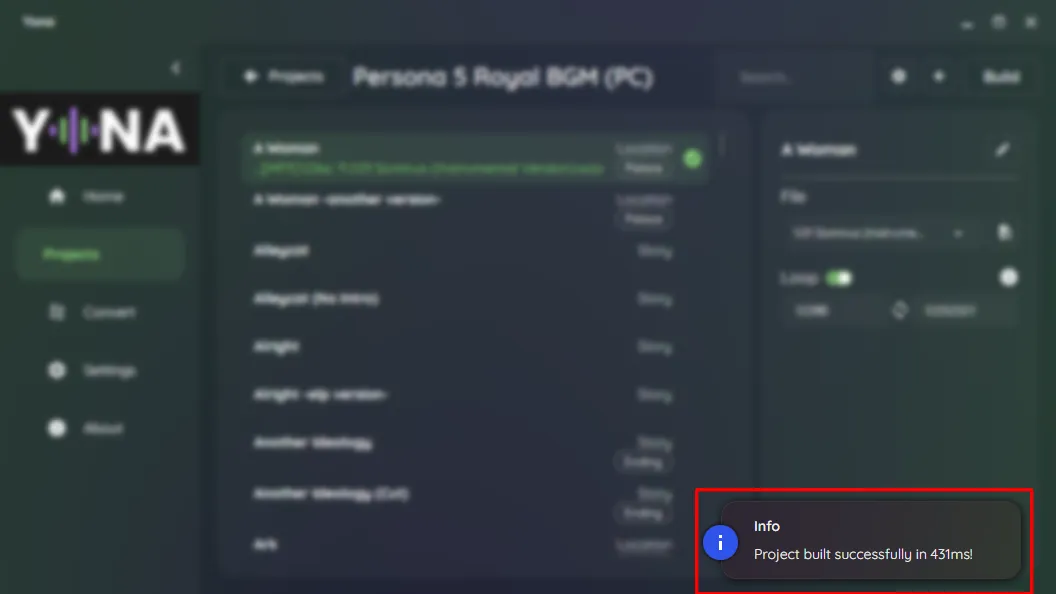 Once building is finished, the build success notification will appear.