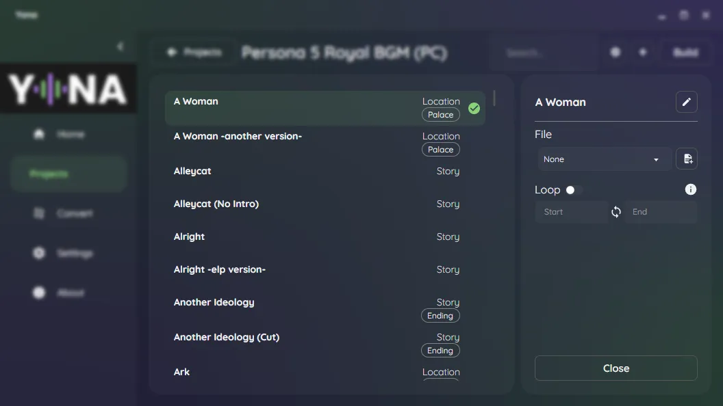 Select a track to open the Track Panel.