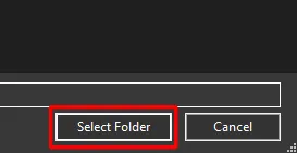 Find and select your mod's folder.